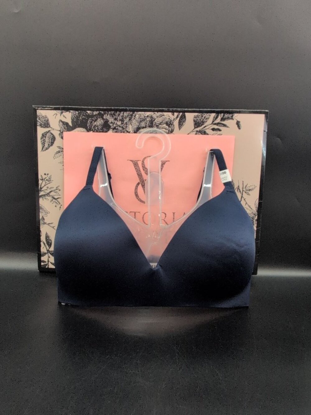 Victoria Secret Pink Wear Everywhere Lightly Lined Wireless Bra 34DD Noir Navy